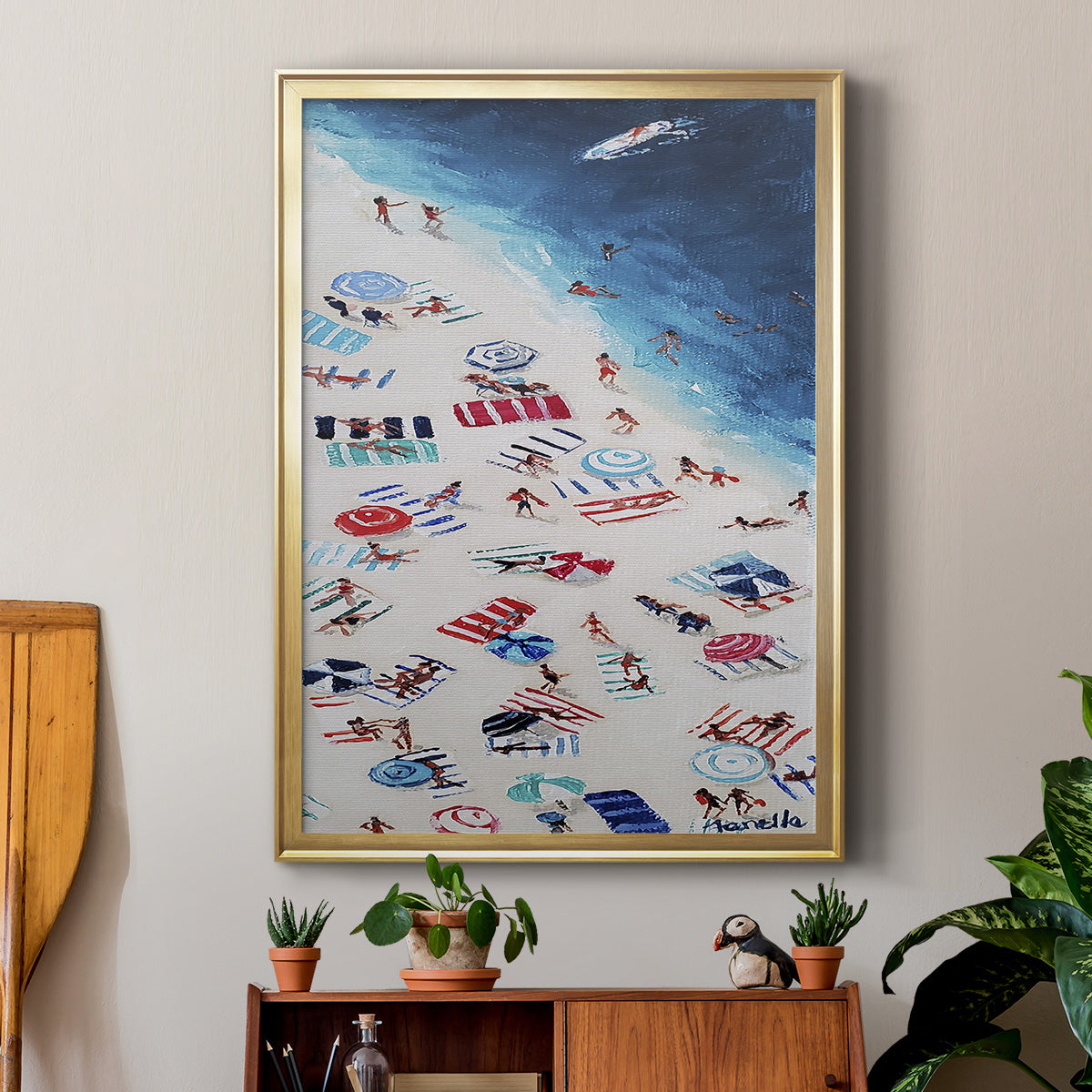 Break out Beach - Modern Framed Canvas Print