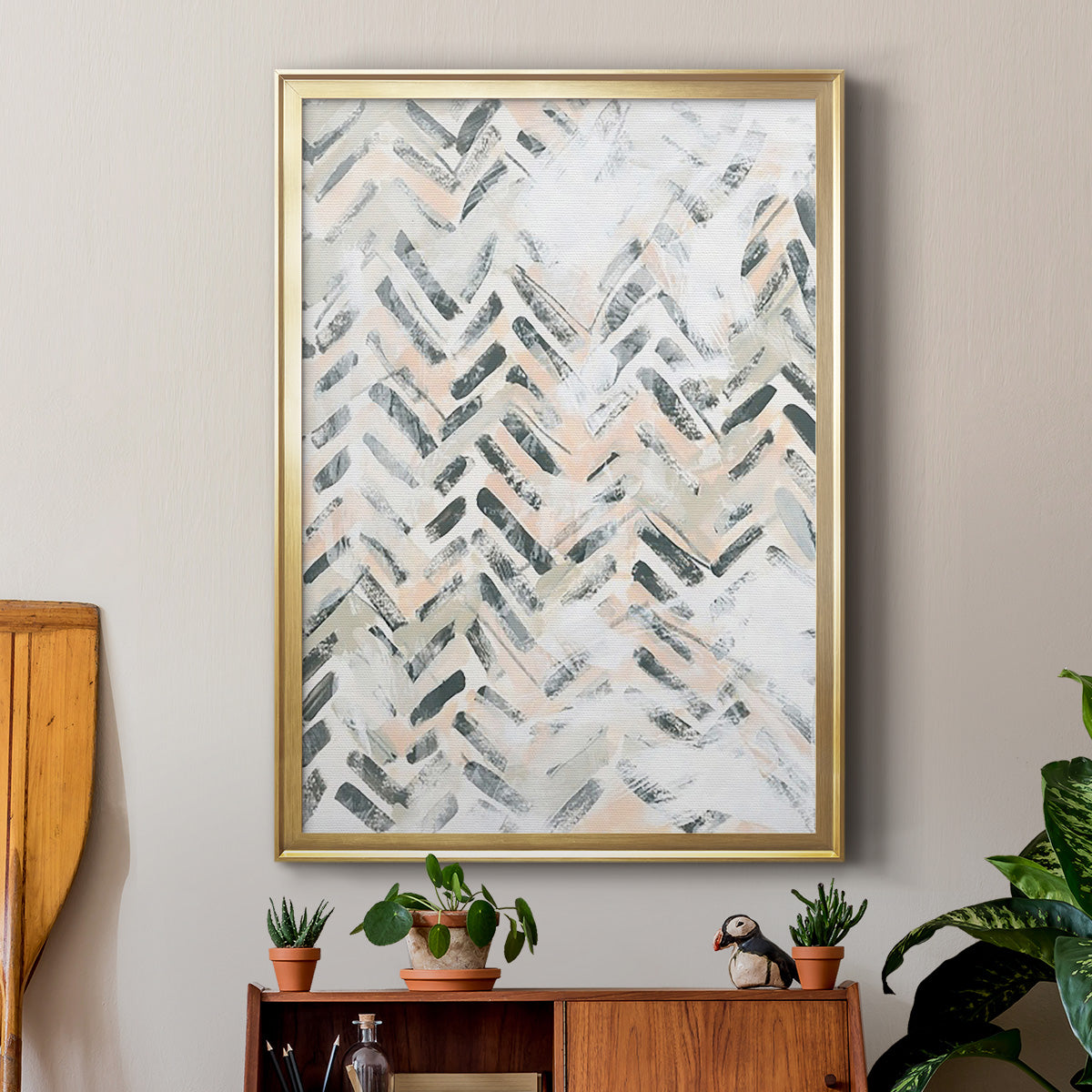 Sand Glyphs II - Modern Framed Canvas Print