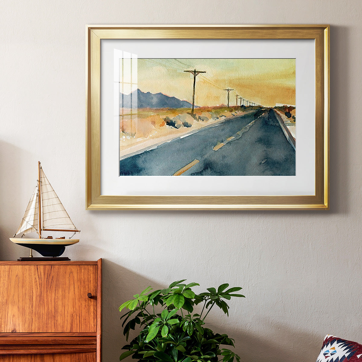 Deserted Highway II Premium Framed Print - Ready to Hang