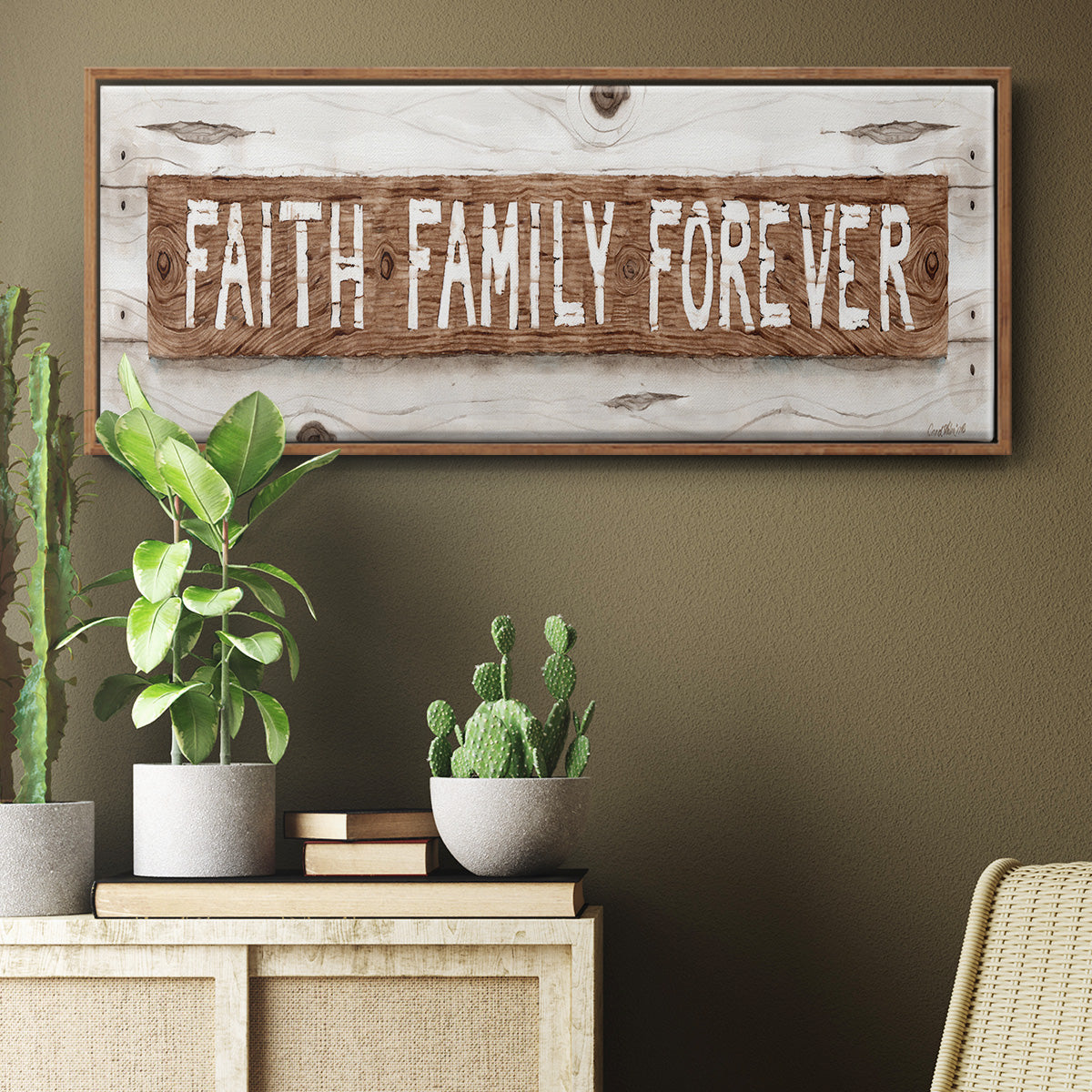 Faith Family Forever - Floater Framed Canvas Print