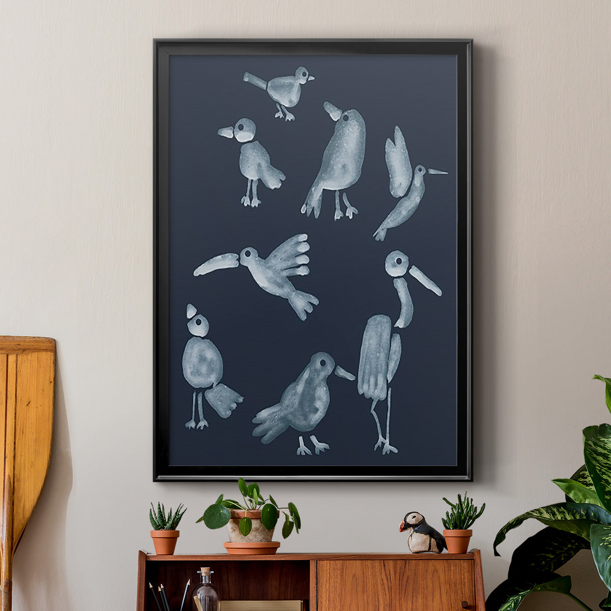 Flock II - Modern Framed Canvas Print