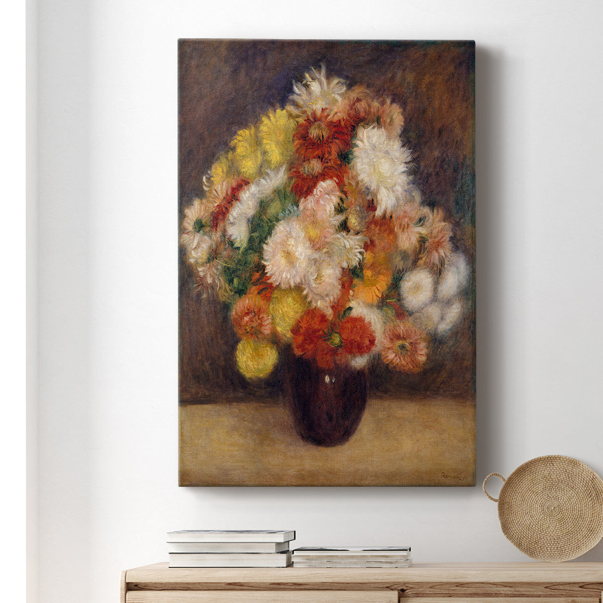 Bouquet of Chrysanthemums Premium Gallery Wrapped Canvas - Ready to Hang