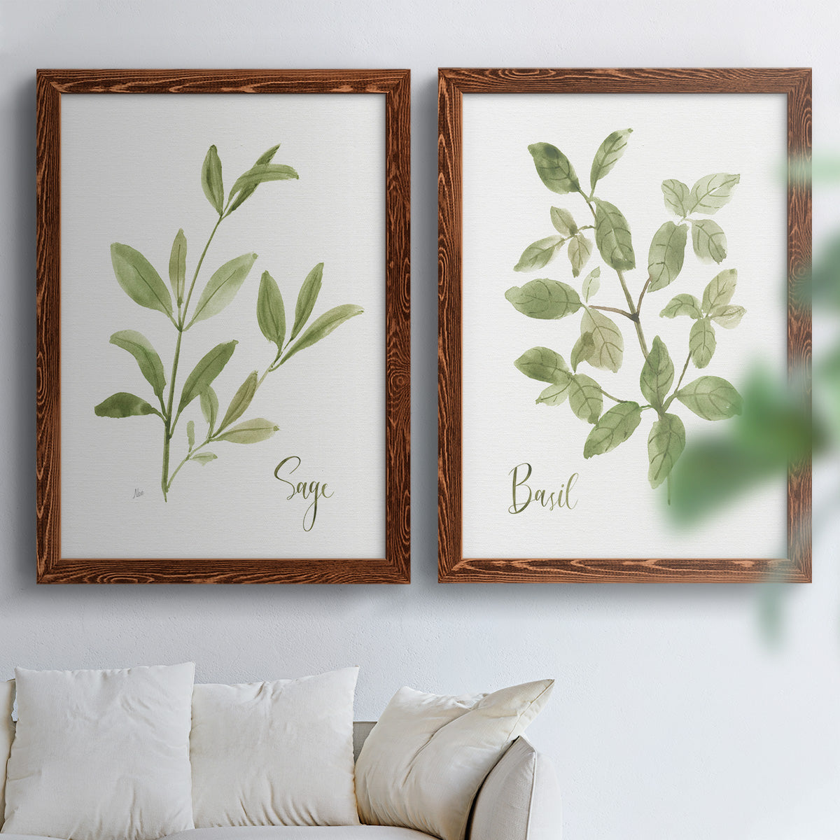 Herb Sage - Premium Framed Canvas 2 Piece Set - Ready to Hang