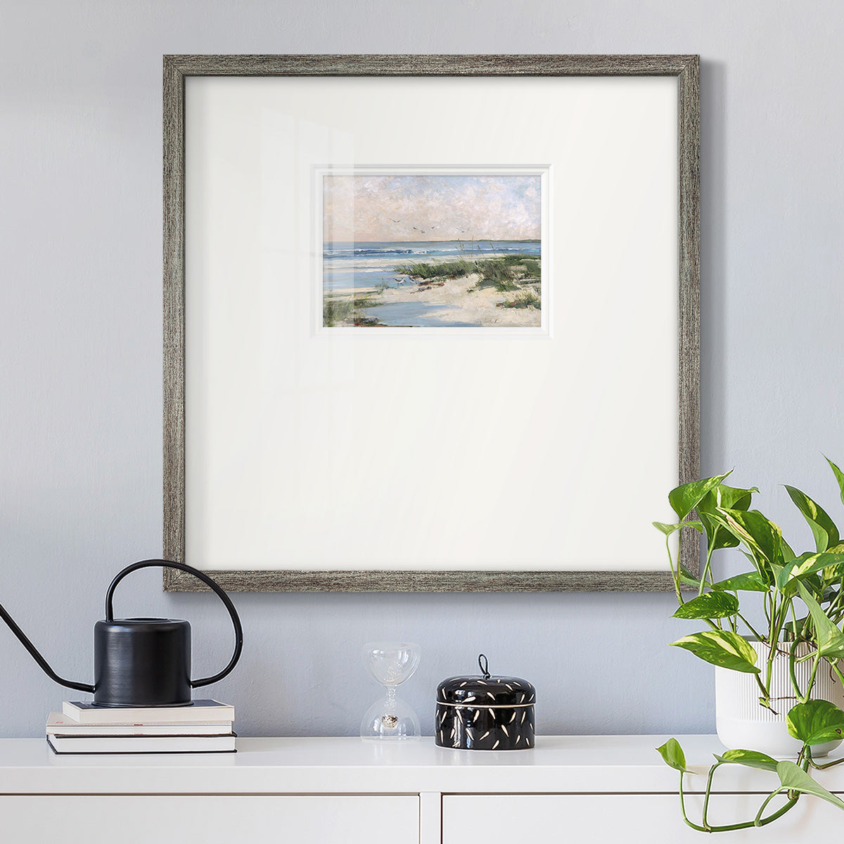 Soft Morning Sea Premium Framed Print Double Matboard