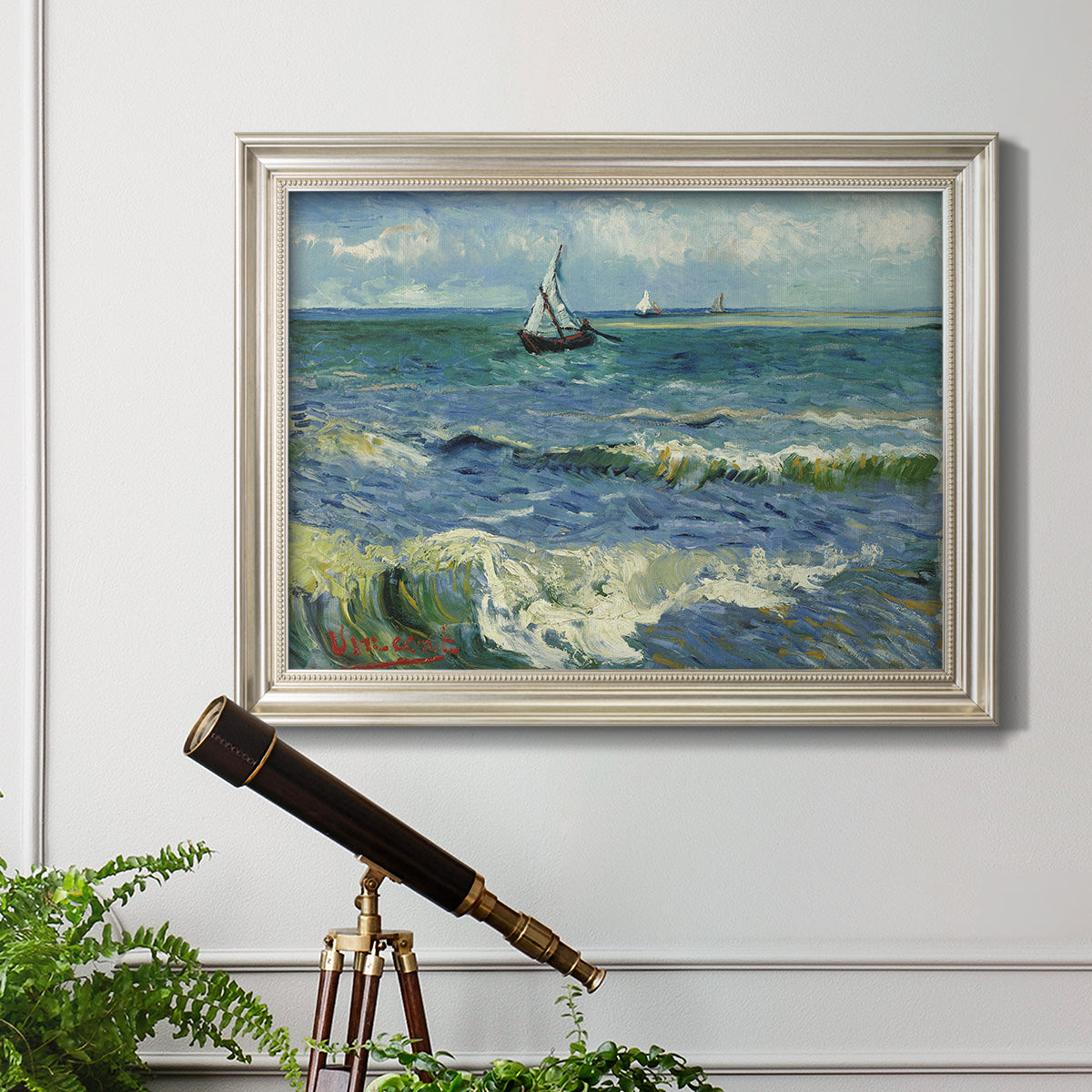 The Sea at Les Saintes - Ornate Framed Canvas Print