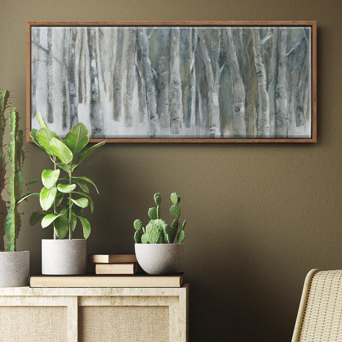 Banff Birch Grove - Floater Framed Canvas Print