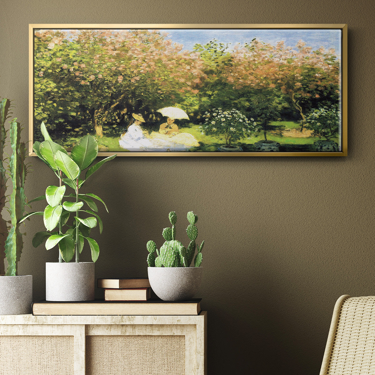 The Garden, 1872 - Floater Framed Canvas Print