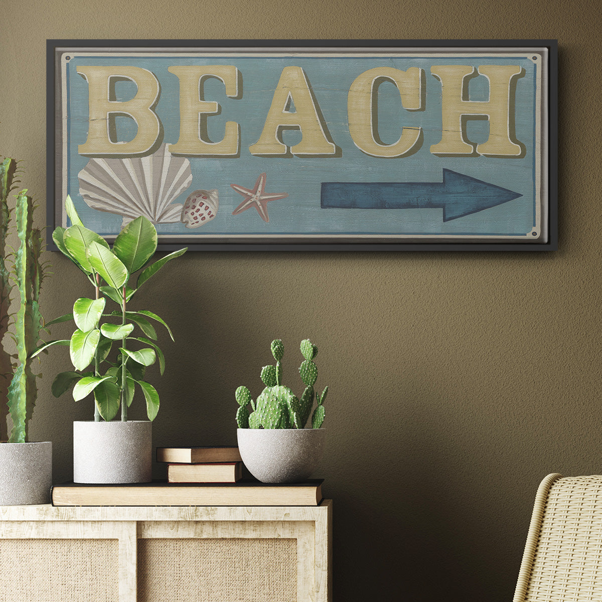 Shoreline Signs III - Floater Framed Canvas Print