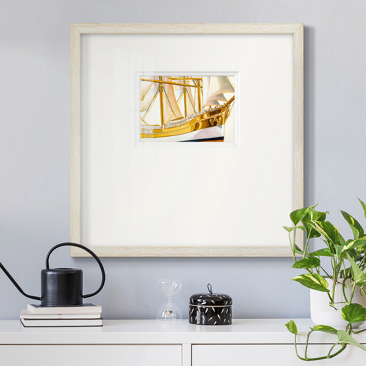 Gold Ship II Premium Framed Print Double Matboard