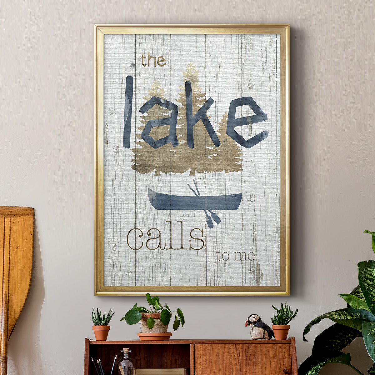 Lake Calls Me - Modern Framed Canvas Print