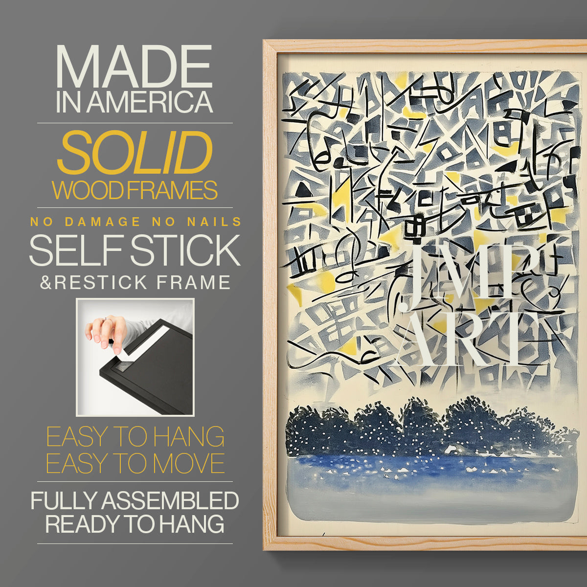 Abstract Series CXCII - Restickable Framed Art Set