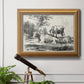 Classical pastoral landscape artwork by Nicolas Berchem in an ornate antique gold frame displayed in a light-toned interior setting.