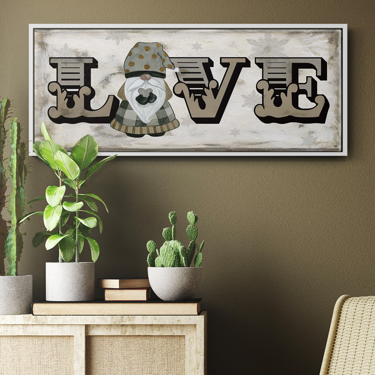 Winter Wonderland Friend Love - Floater Framed Canvas Print