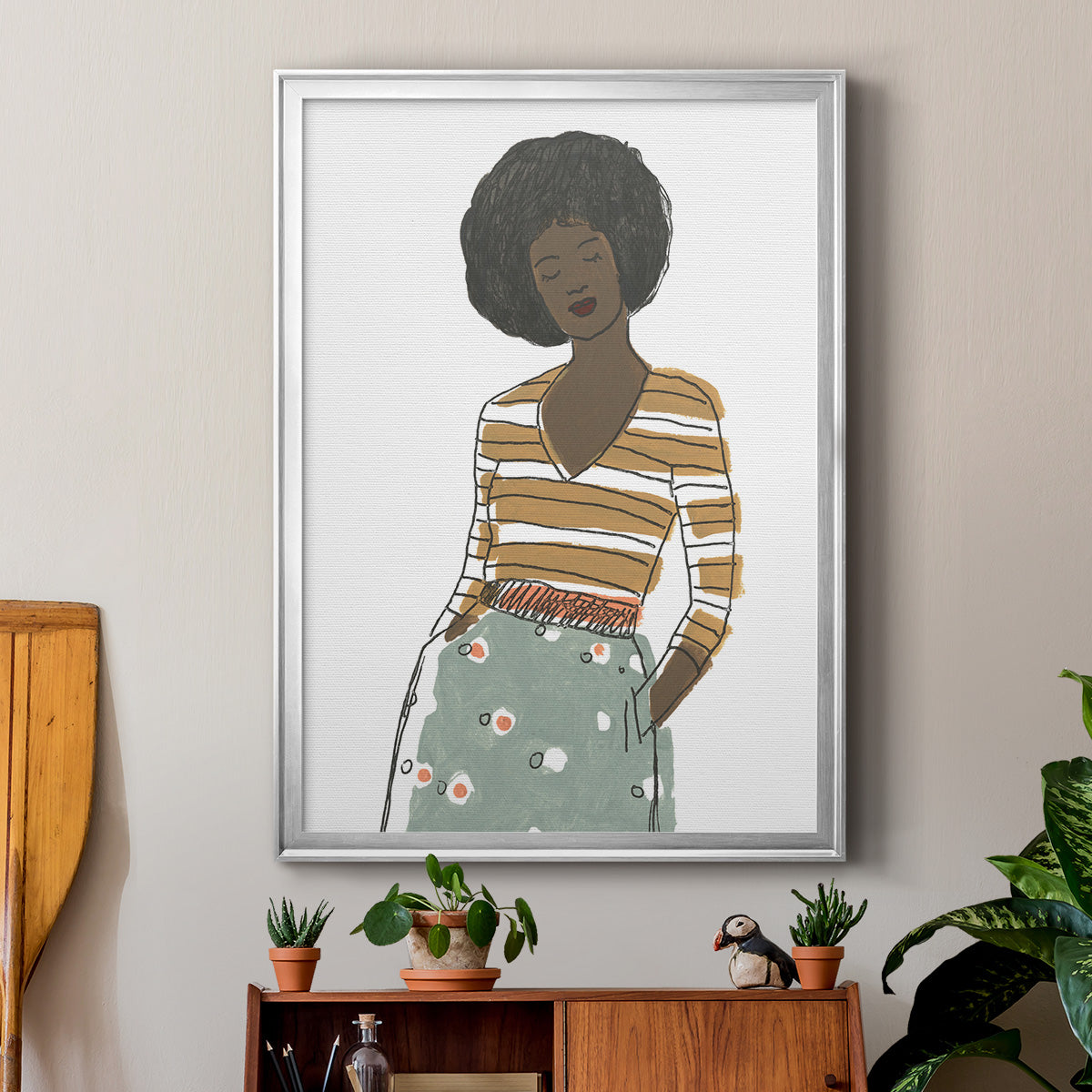 Fashion Vignette II - Modern Framed Canvas Print