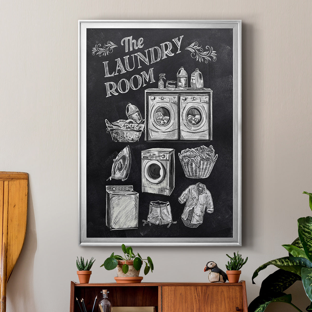 Laundry Room - Modern Framed Canvas Print