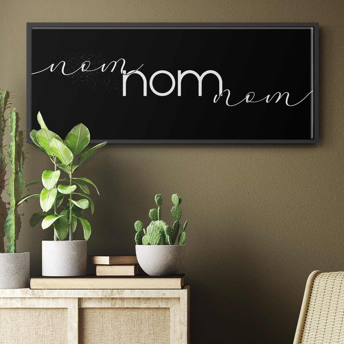 Nom Nom Nom - Floater Framed Canvas Print