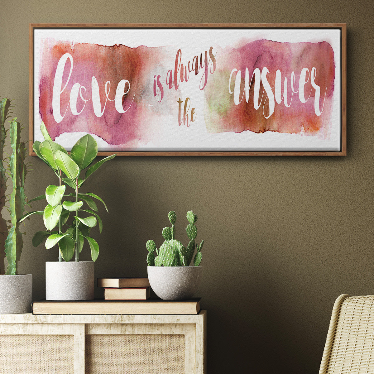 Love is the Answer - Floater Framed Canvas Print