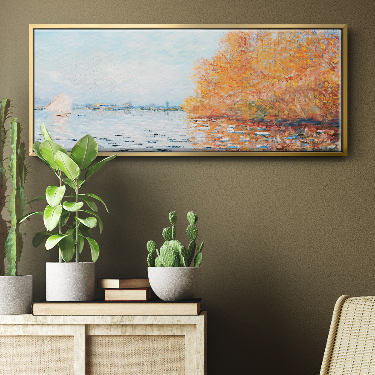 The Seine at Argentuil, 1874 - Floater Framed Canvas Print