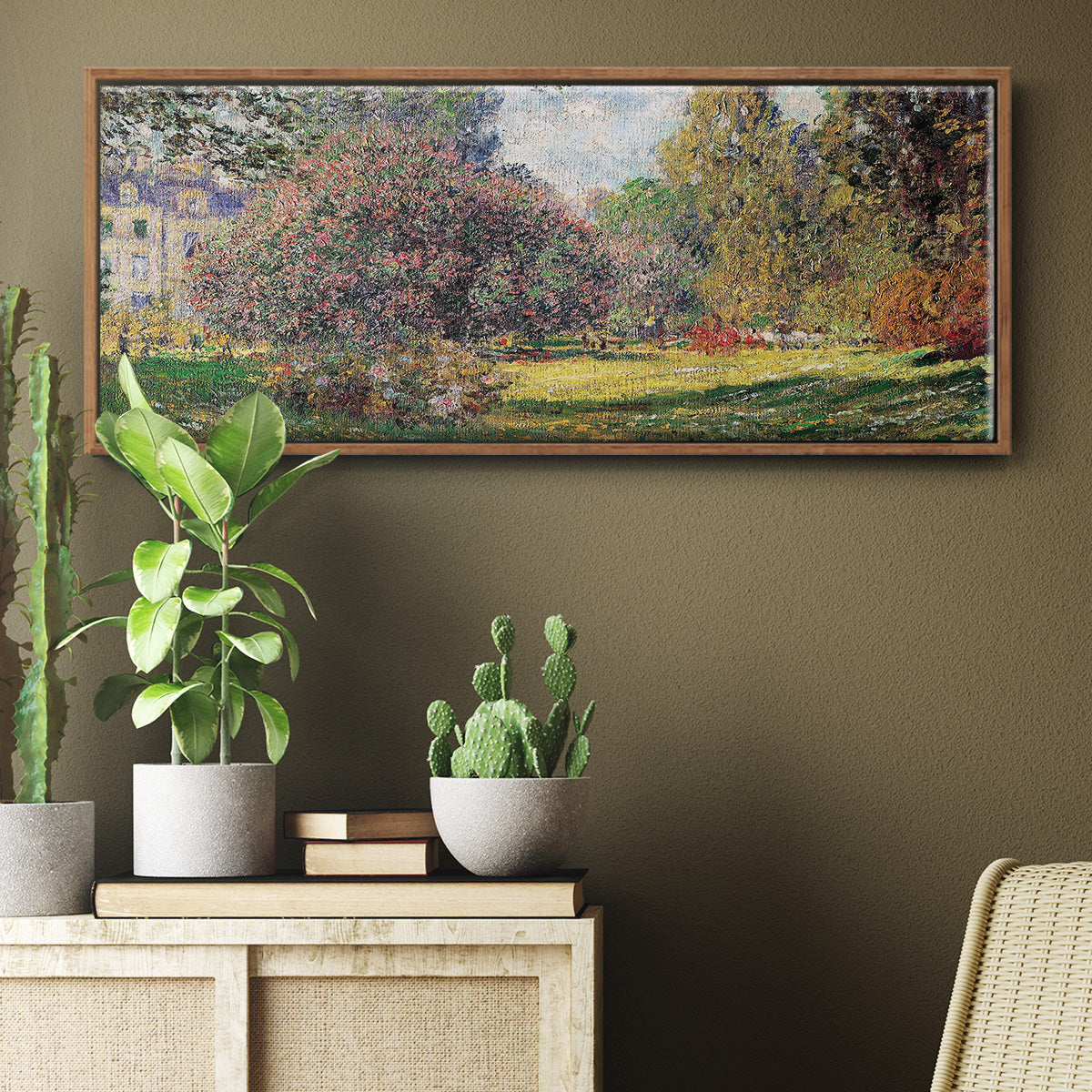 The Park - Floater Framed Canvas Print