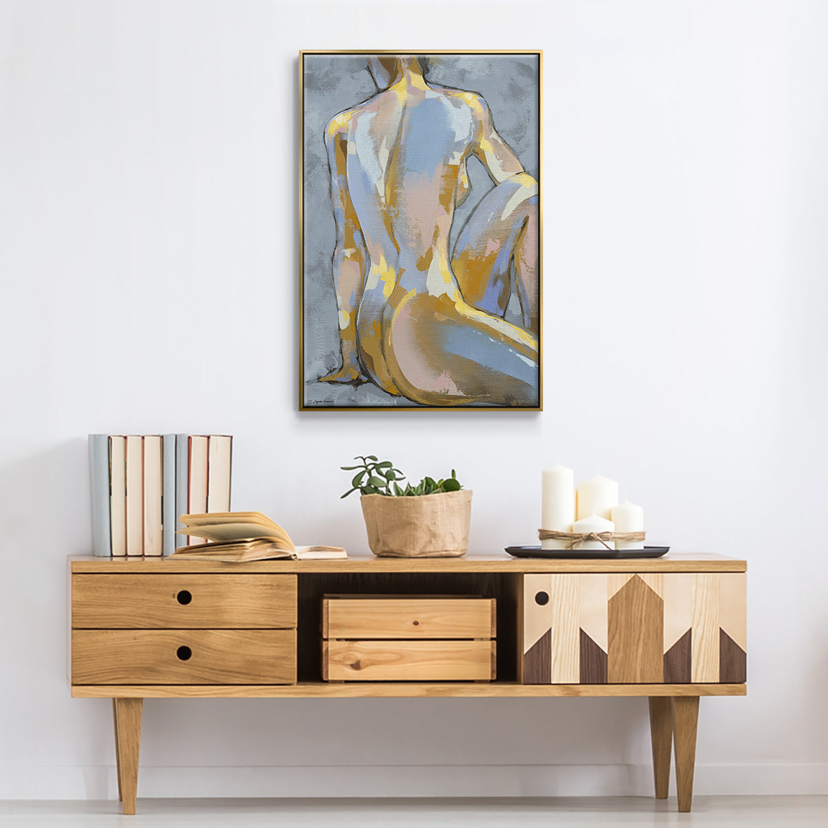 Grey Maiden II - Floater Framed Canvas Print
