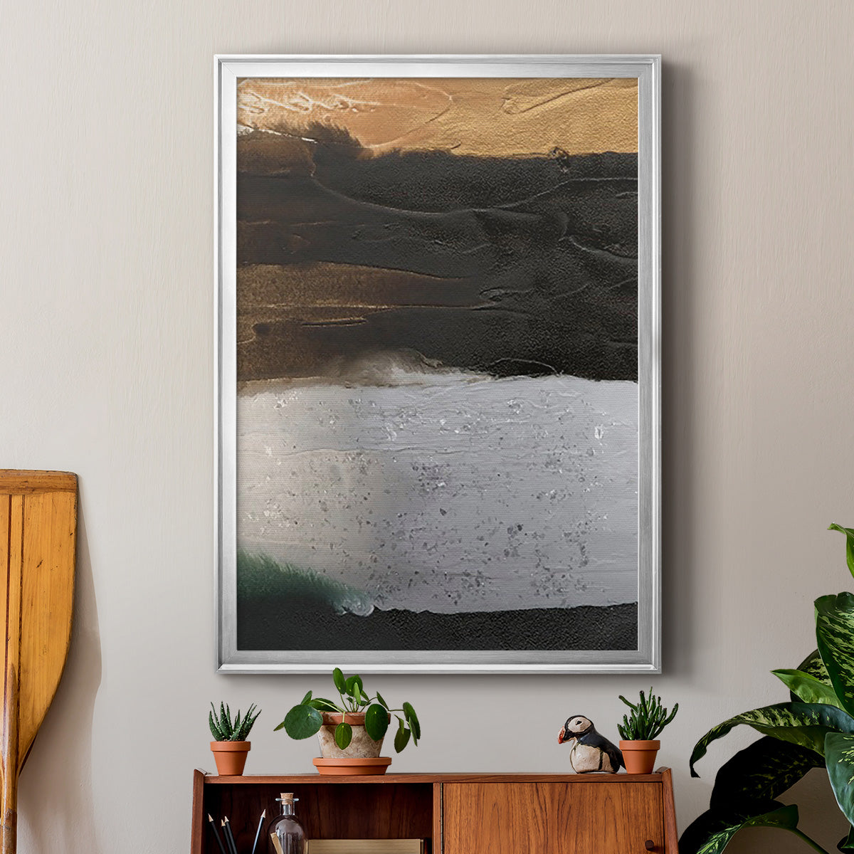 Embellished Coastal Plain I - Modern Framed Canvas Print