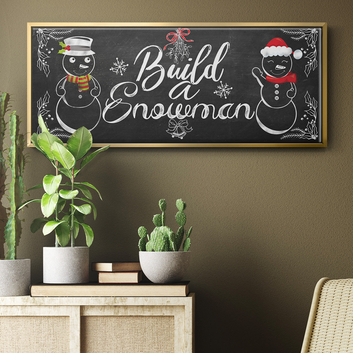 Build a Snowman - Floater Framed Canvas Print