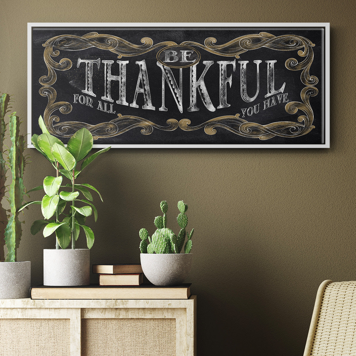 Be Thankful - Floater Framed Canvas Print