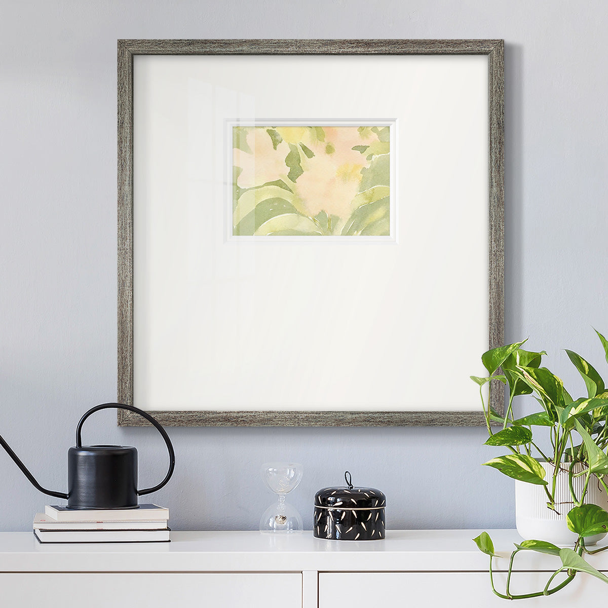 Verdant Floral Abstract II Premium Framed Print Double Matboard