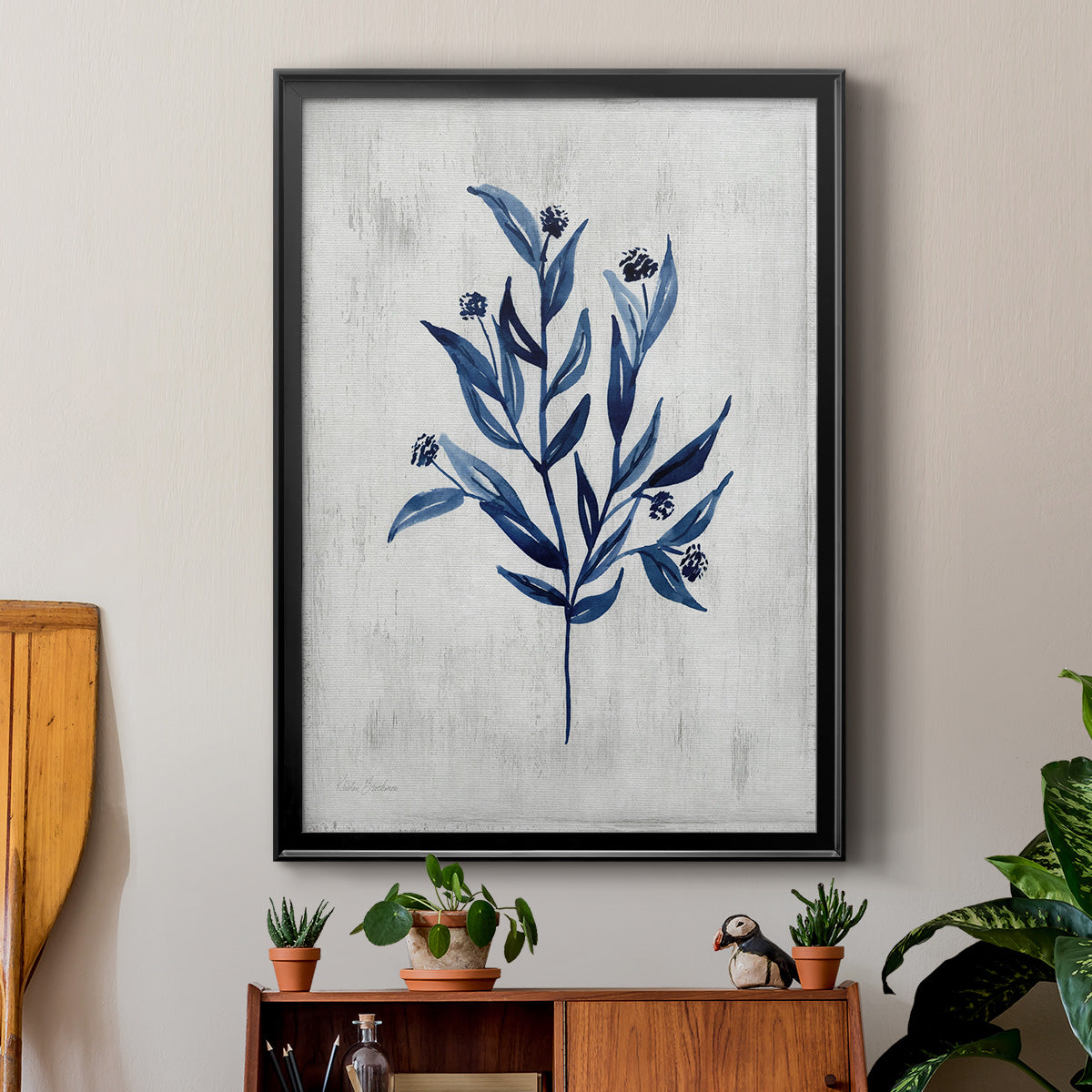 Wild Indigo III - Modern Framed Canvas Print