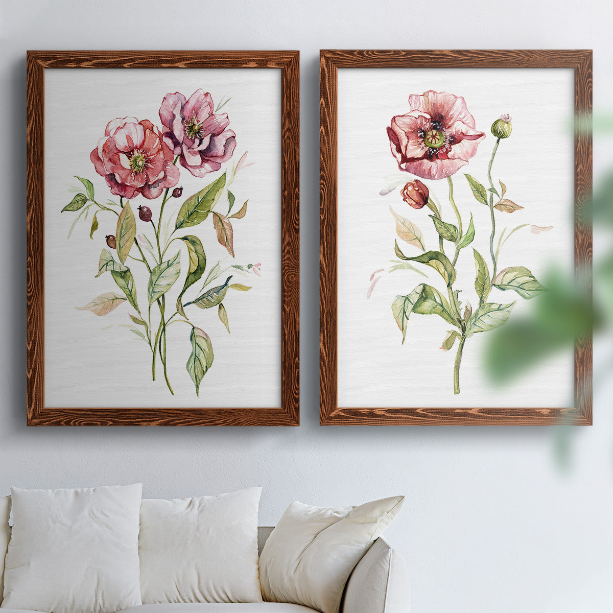 Wild Roses - Premium Framed Canvas 2 Piece Set - Ready to Hang