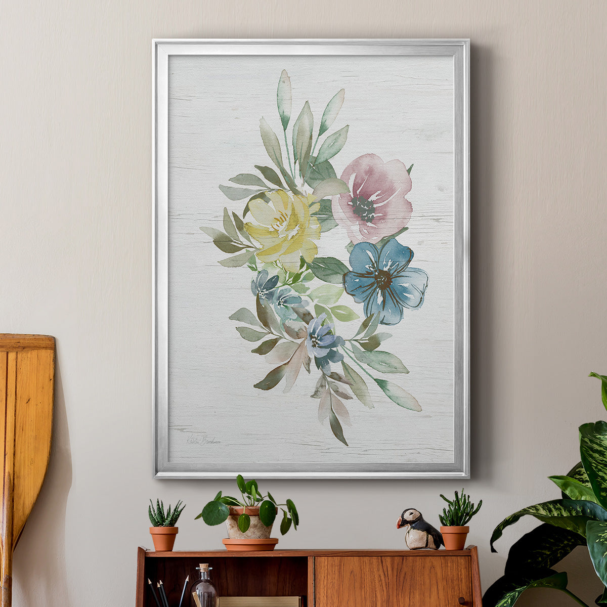 Spring Meadow Arrangement I - Modern Framed Canvas Print