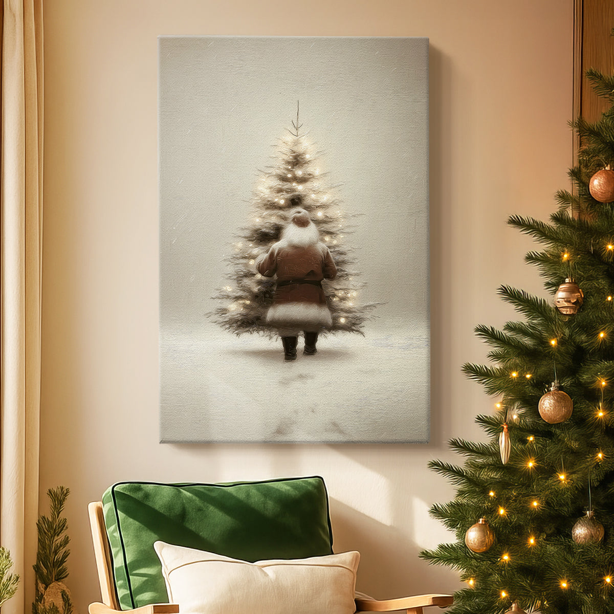 Midnight of Tinsel-Gold Bells - Canvas Art Print