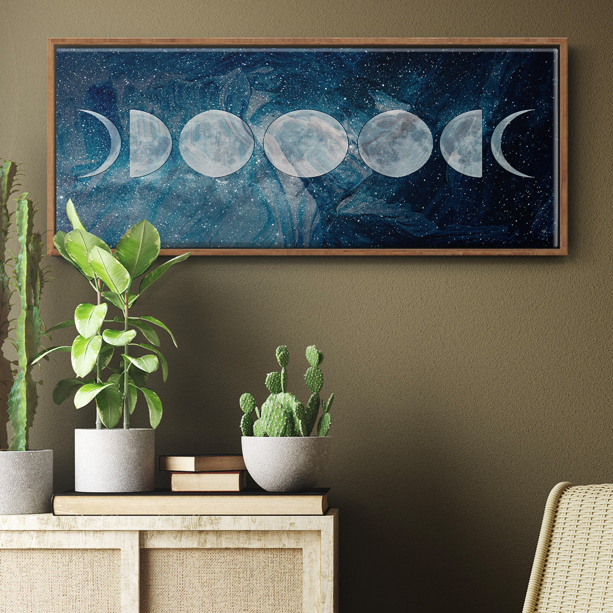 Moon Phases - Floater Framed Canvas Print