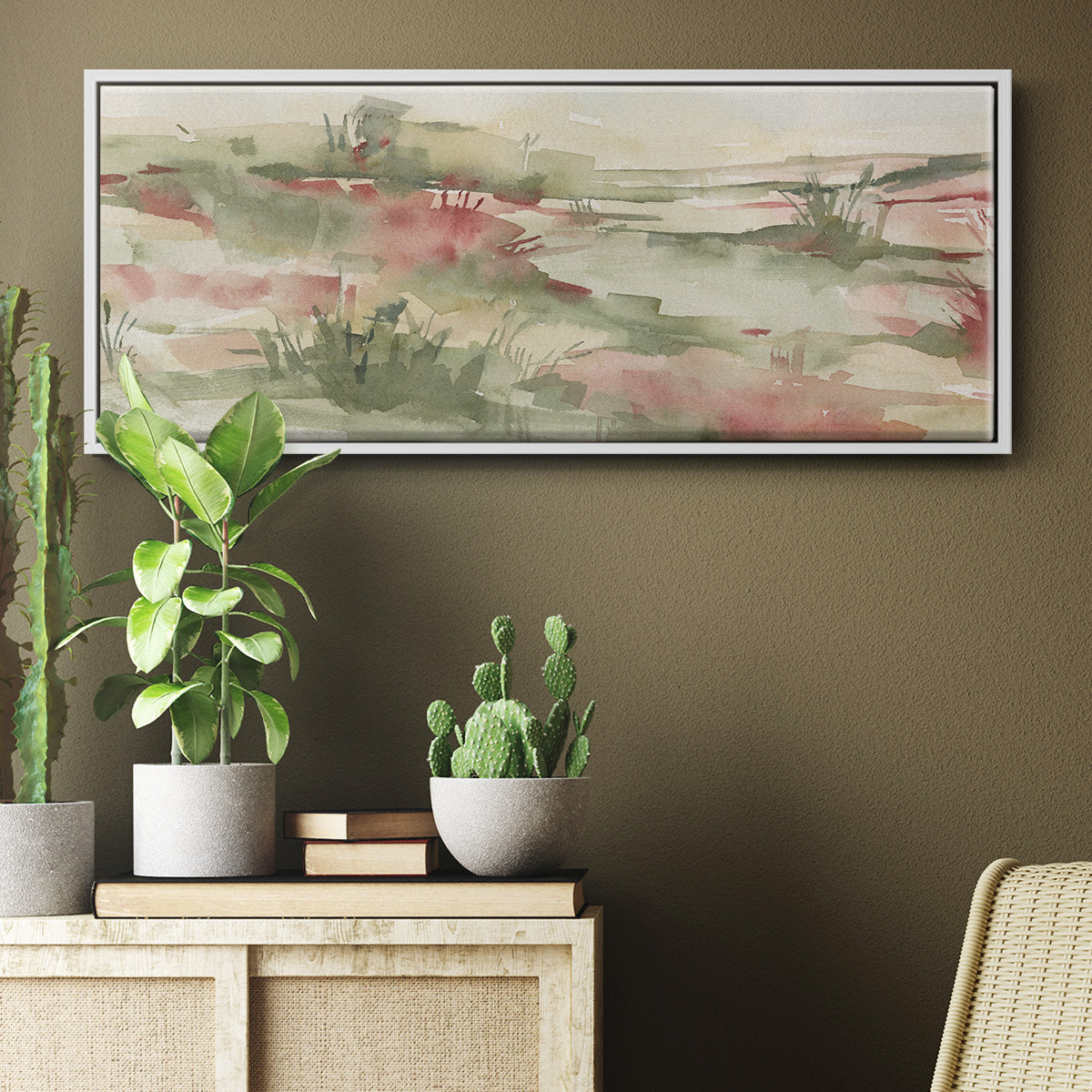 Rust Grasslands I - Floater Framed Canvas Print