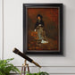 Realist autumn portrait scene by Winslow Homer in an ornate black frame with gilded inner detail displayed in a light-toned interior setting.