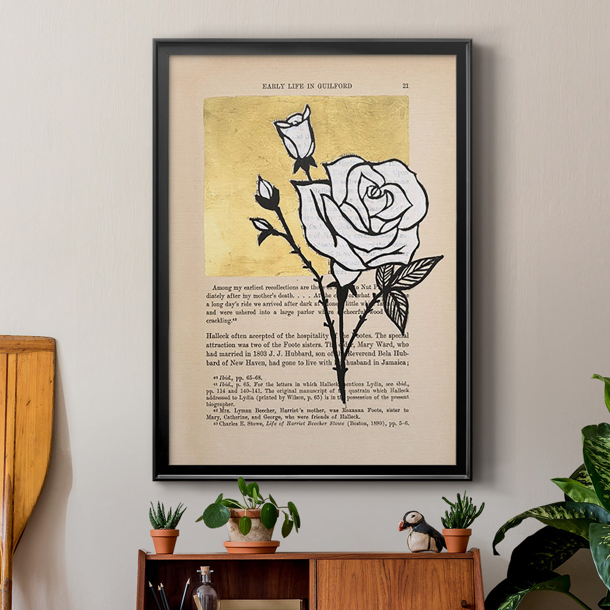 Floral Diary III - Modern Framed Canvas Print