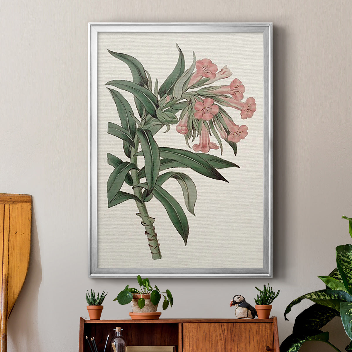 Pink Floral Mix VI - Modern Framed Canvas Print