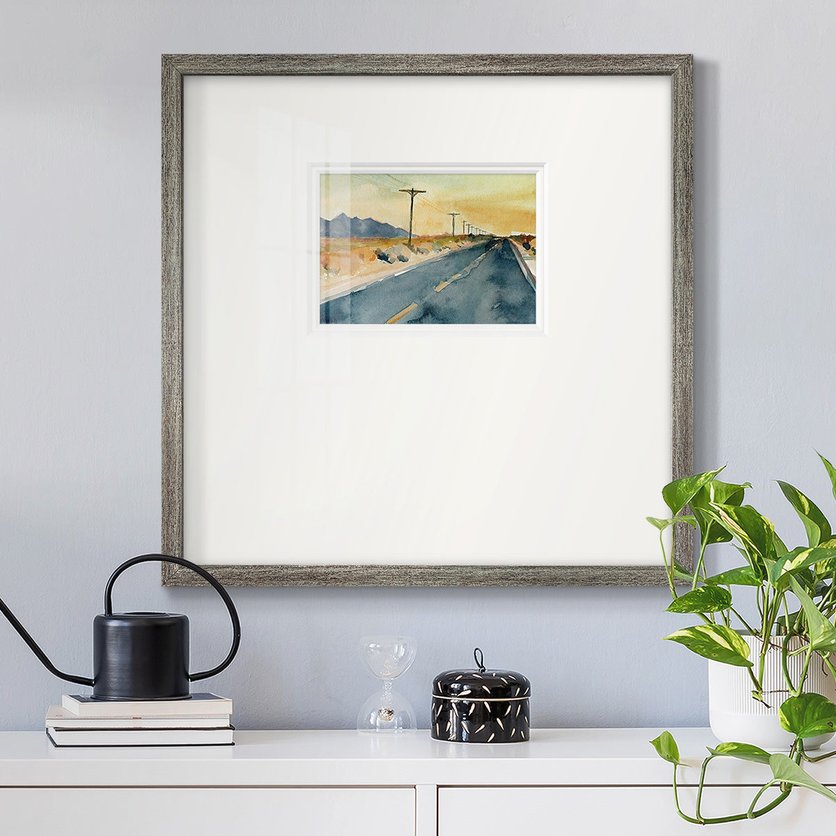 Deserted Highway II Premium Framed Print Double Matboard