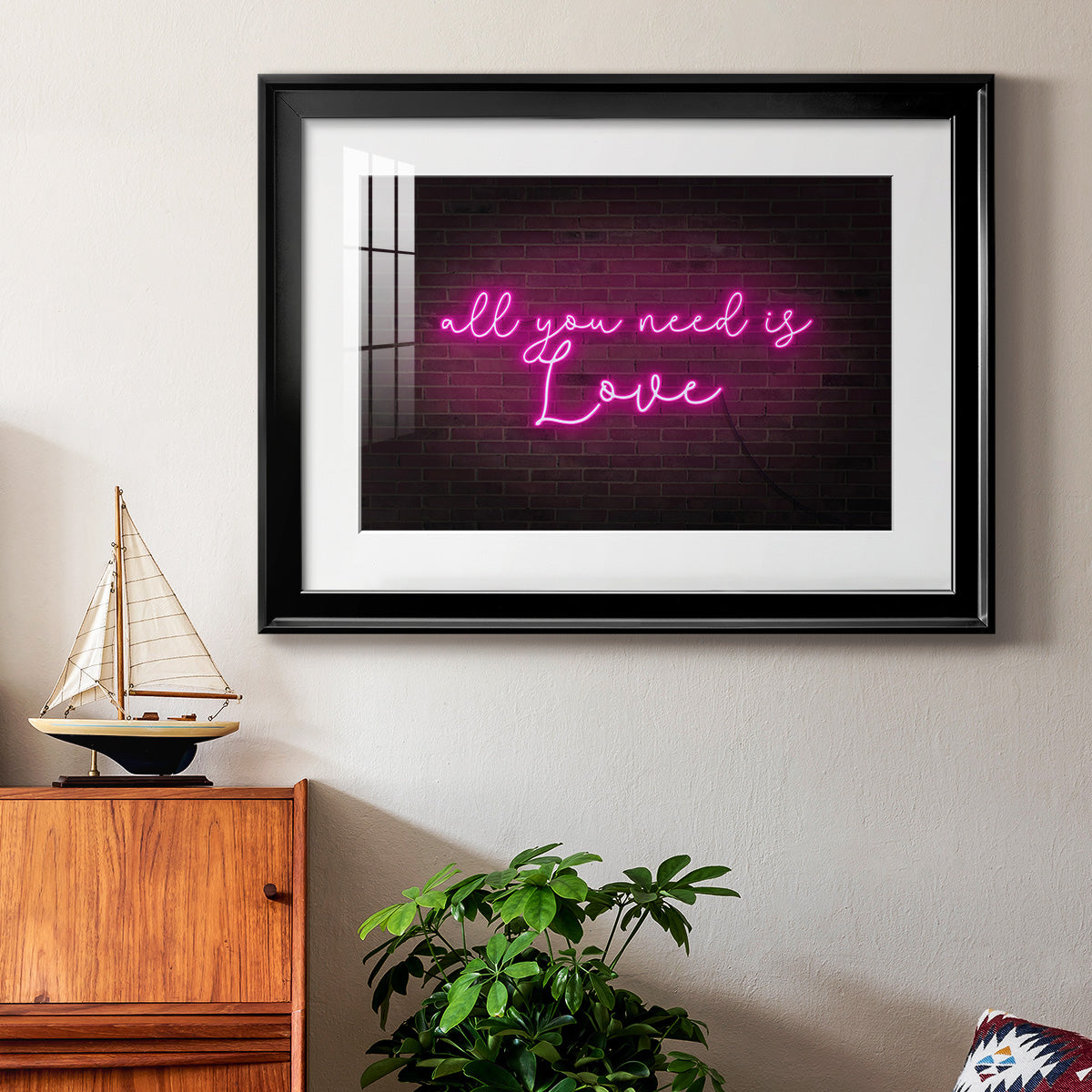 Neon Love I - Modern Framed Art Print