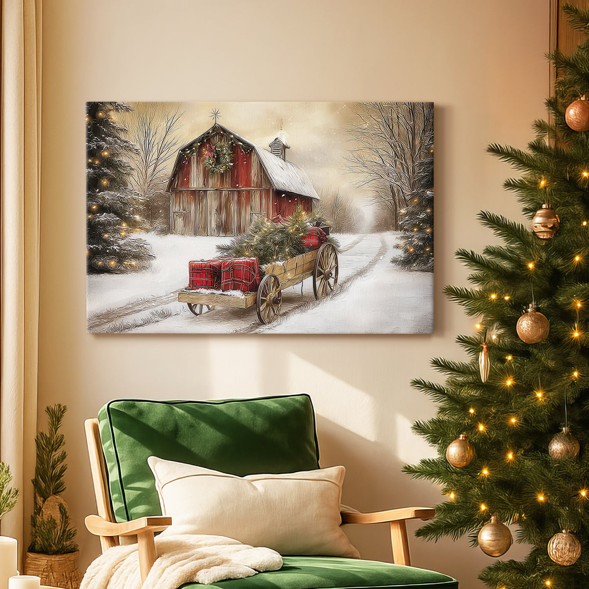 Village of Warm Lantern Promise - Canvas Art Print