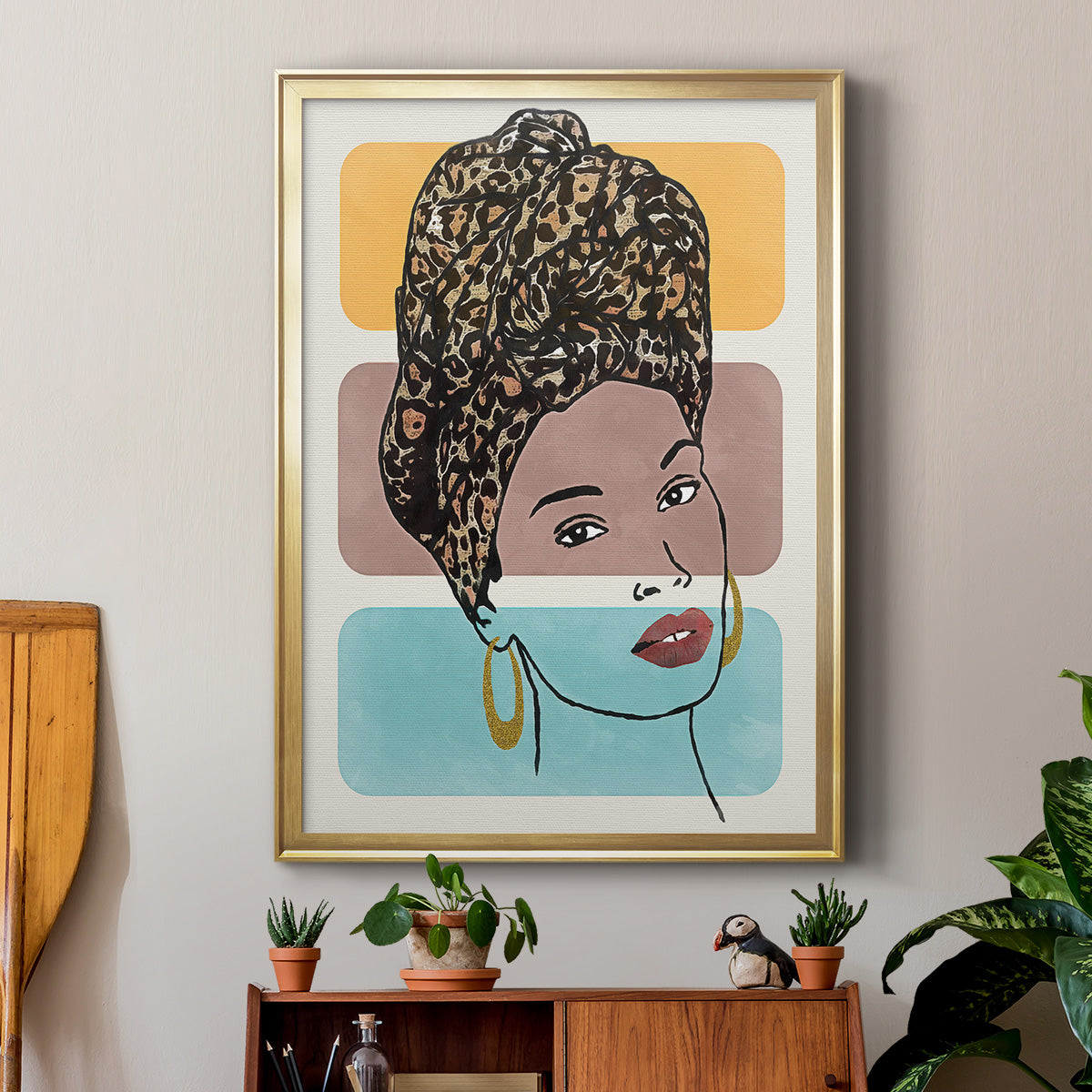 Head Wrap I - Modern Framed Canvas Print