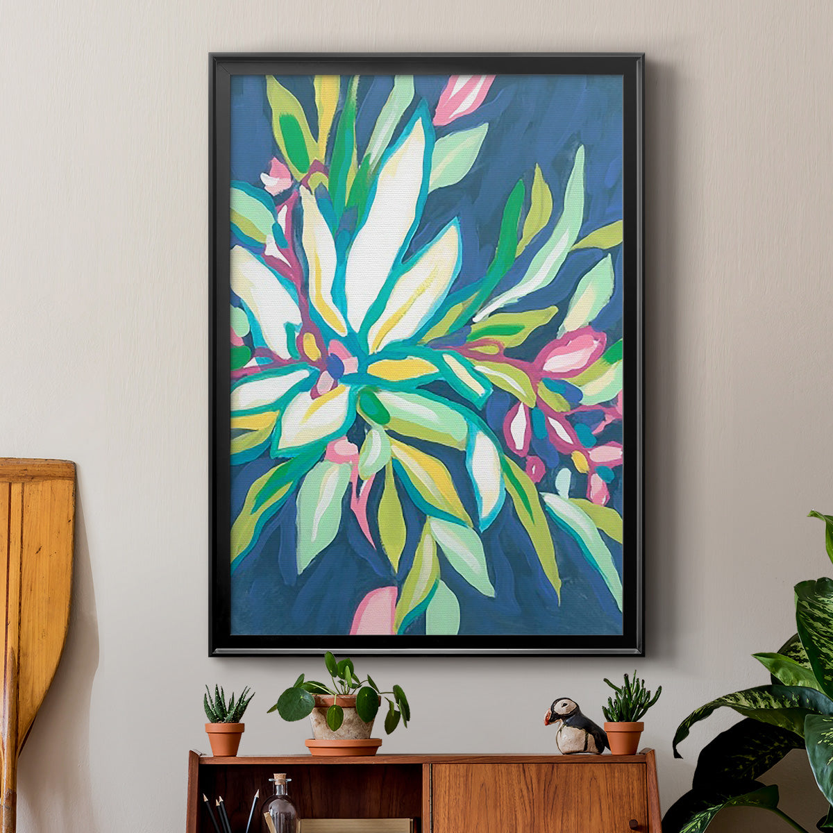 Blue Tropics I - Modern Framed Canvas Print