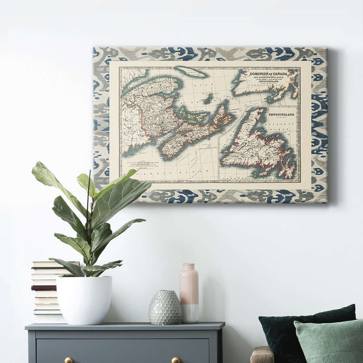 Bordered Map of Canada Premium Gallery Wrapped Canvas - Ready to Hang