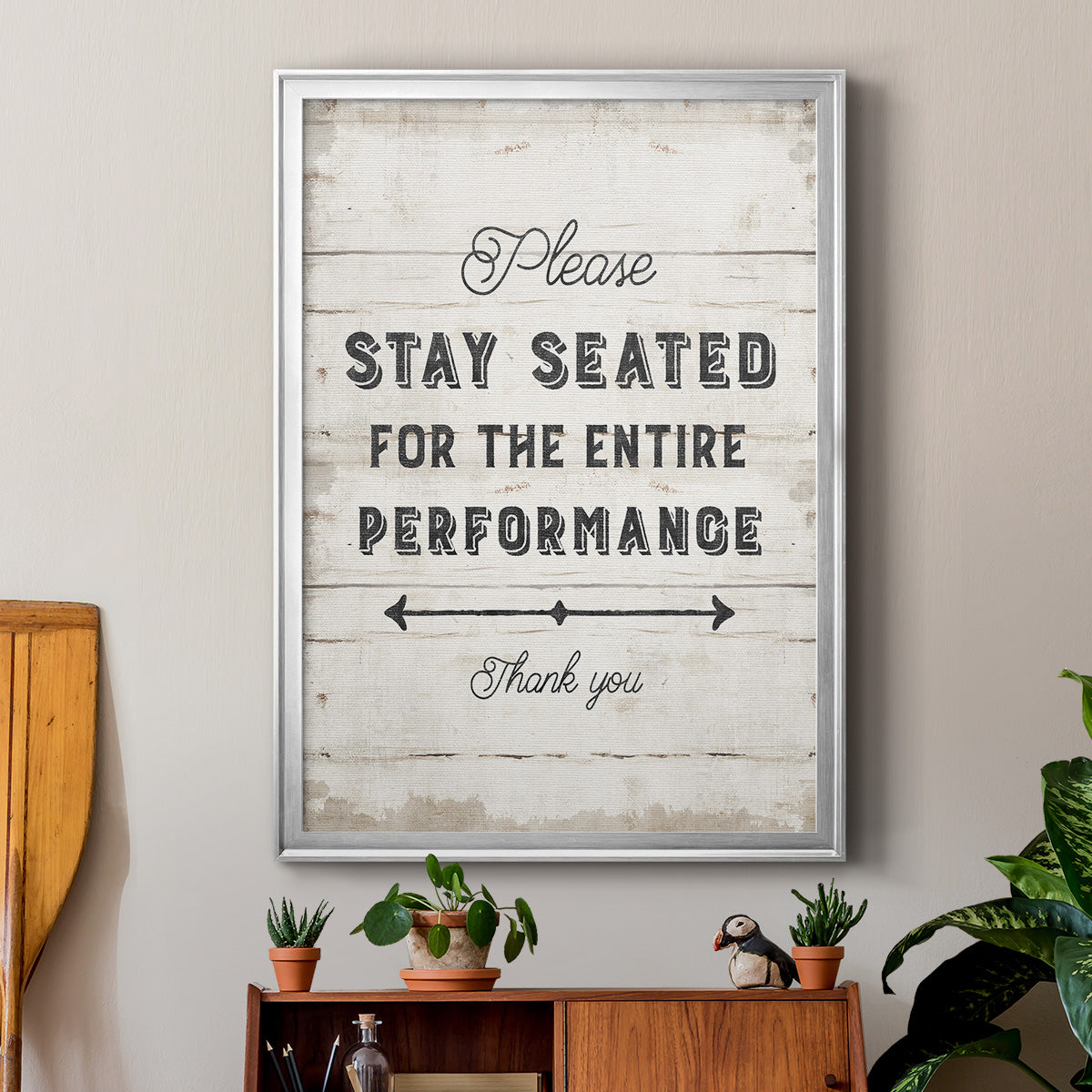 Please Stay Seated - Modern Framed Canvas Print