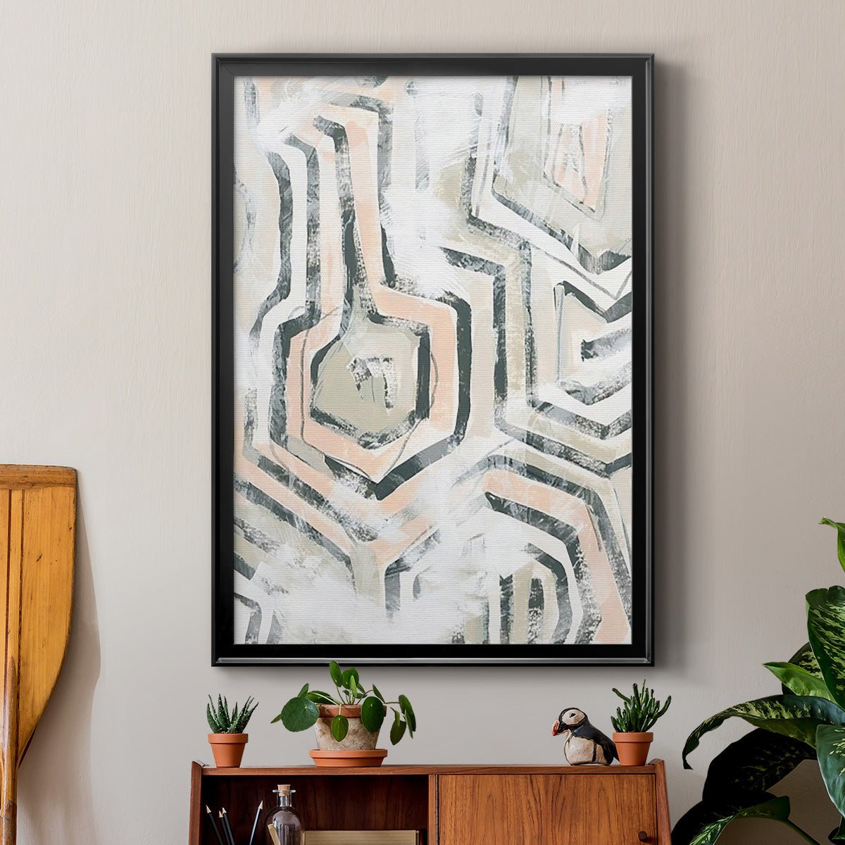 Sand Glyphs I - Modern Framed Canvas Print