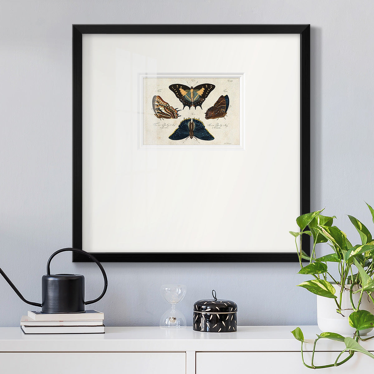 Crackled Butterflies IV Premium Framed Print Double Matboard