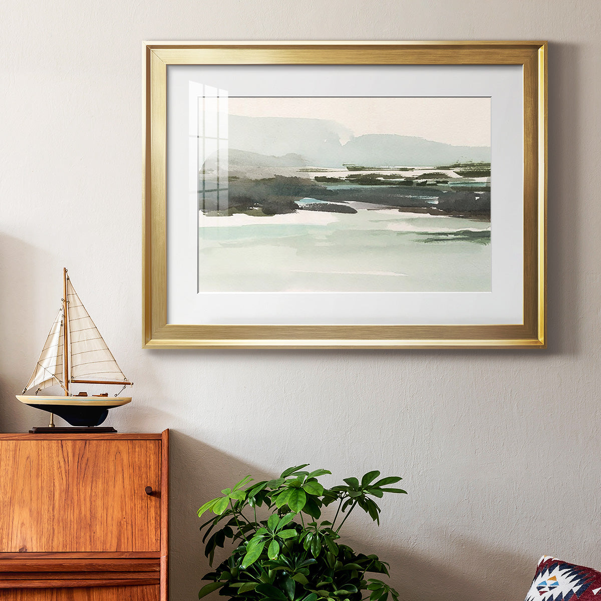 Turquoise Marsh I - Modern Framed Art Print