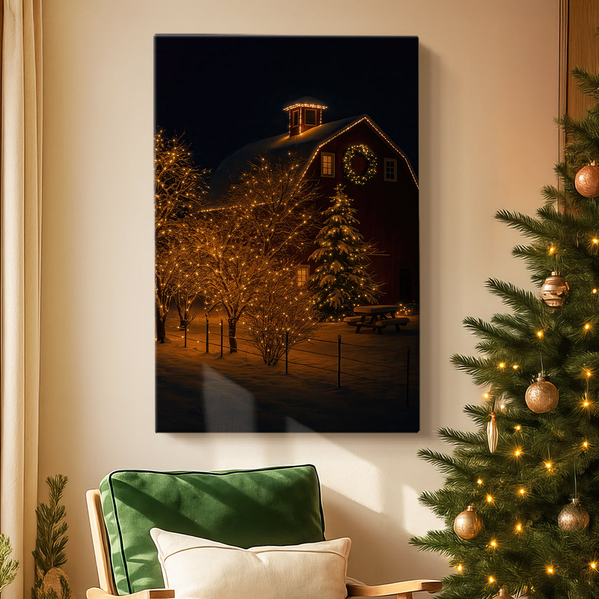 Warm Lantern Star at Dusk - Canvas Art Print