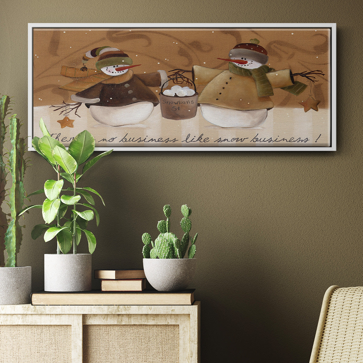 Snowballs - Floater Framed Canvas Print