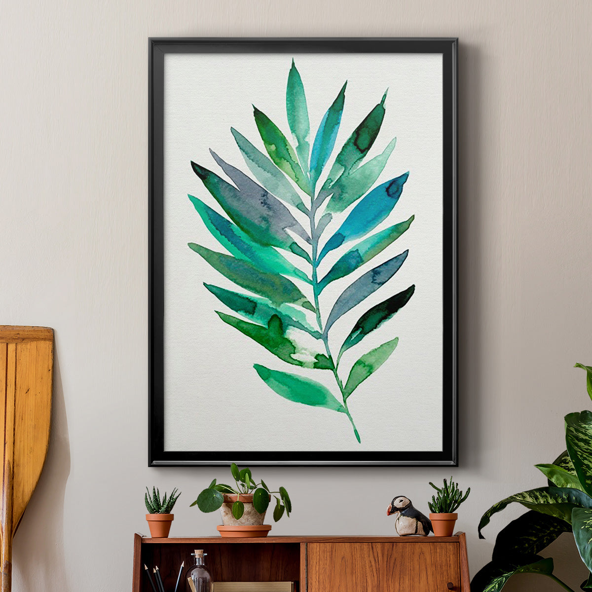 Palm Frond Flow III - Modern Framed Canvas Print